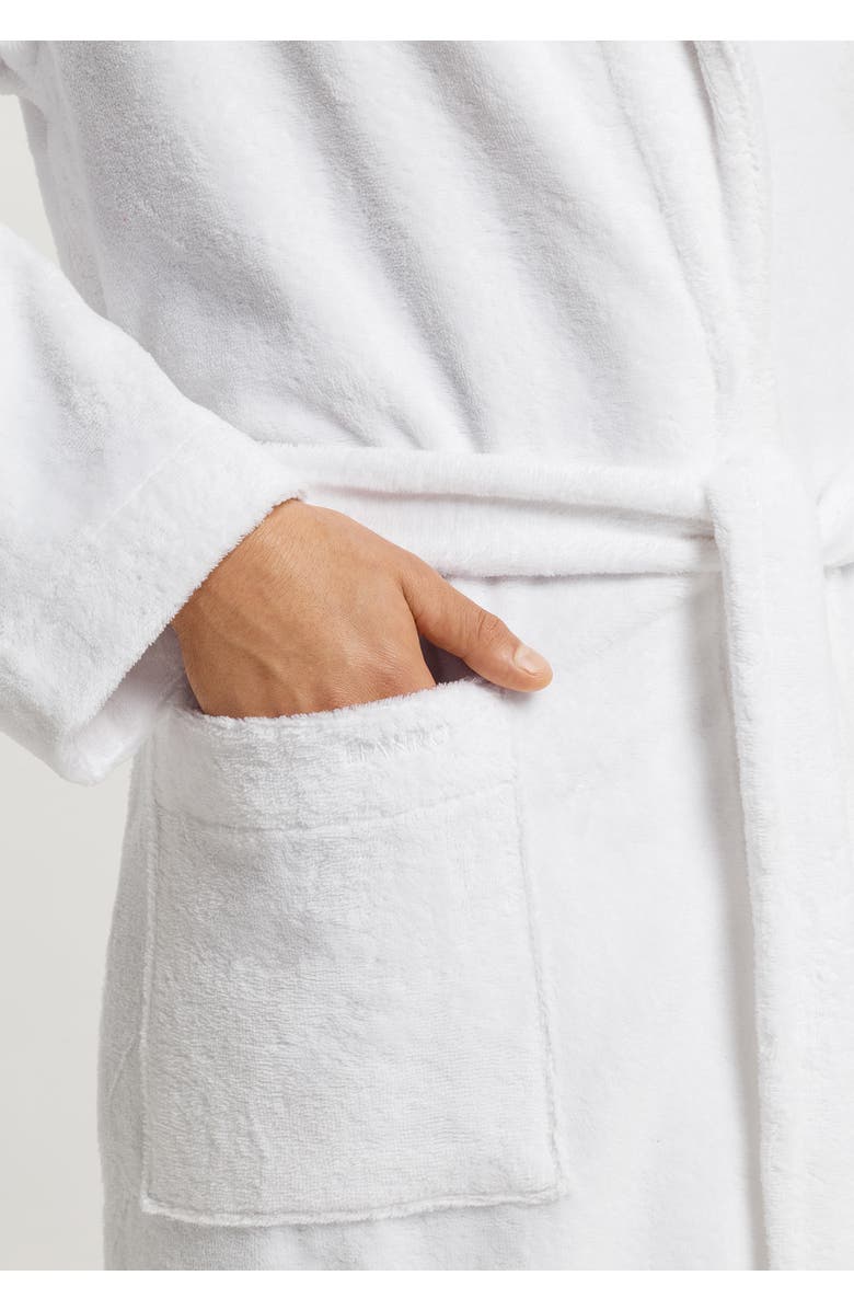Hanro Robe Selection Plush Cotton Terry Velour Robe, Alternate, color, White