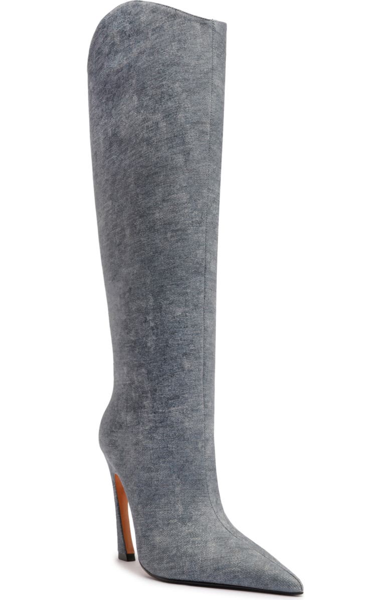 Schutz Maryann Up Curve Pointed Toe Tall Boot, Main, color, Infinite Blue