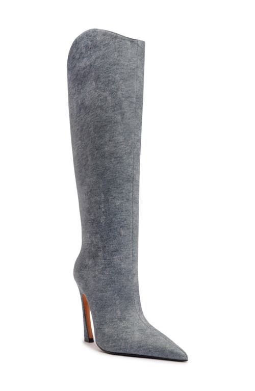 Schutz Maryann Up Curve Pointed Toe Tall Boot In Gray