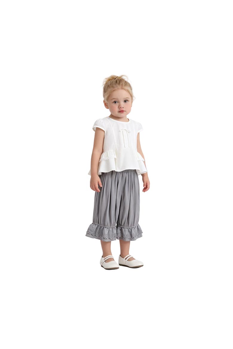 Ruffled Short Set, Alternate, color, Grey