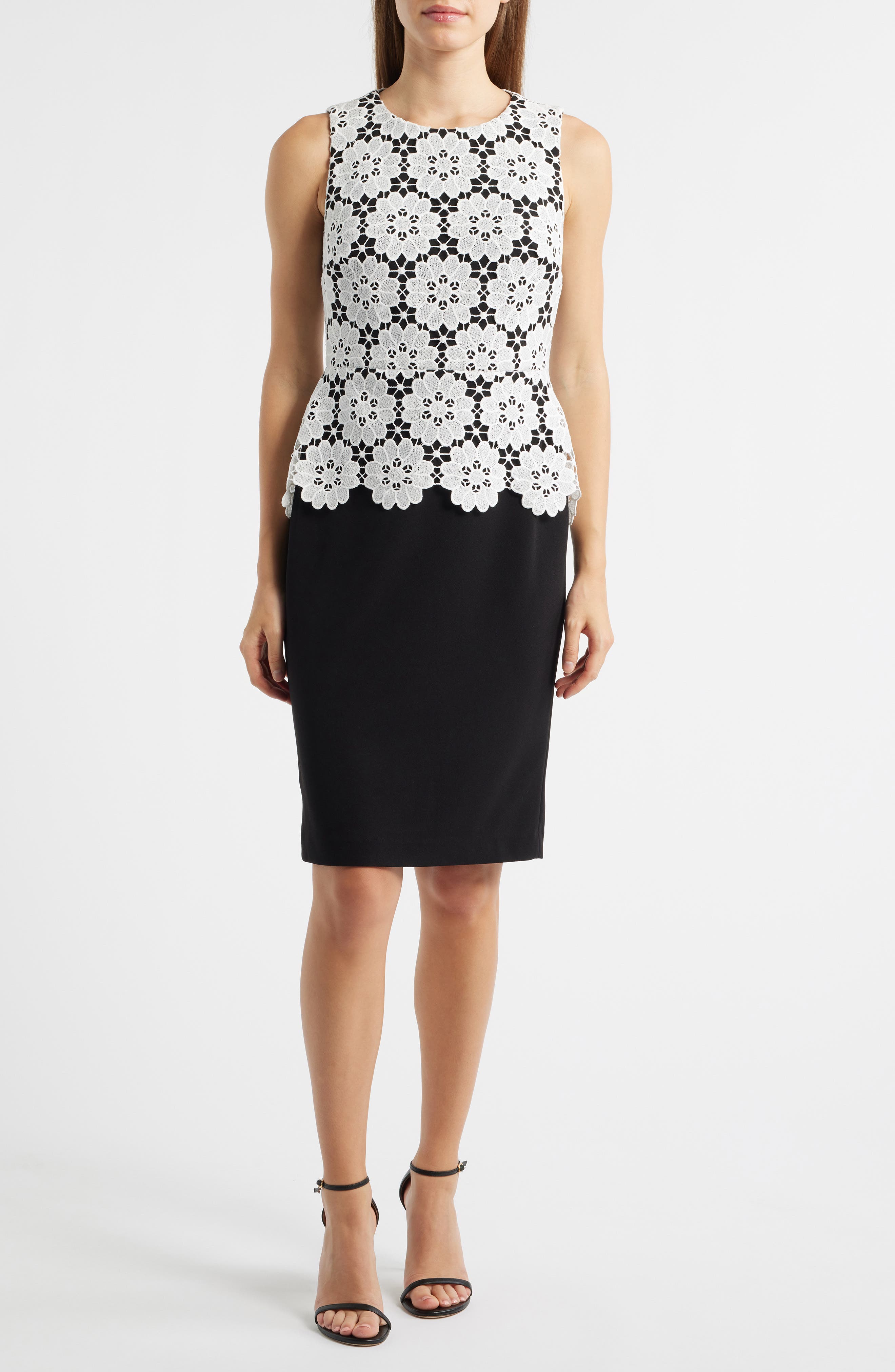 Mixed Media Sheath Dress