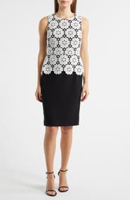 Anne Klein Mixed Media Sheath Dress