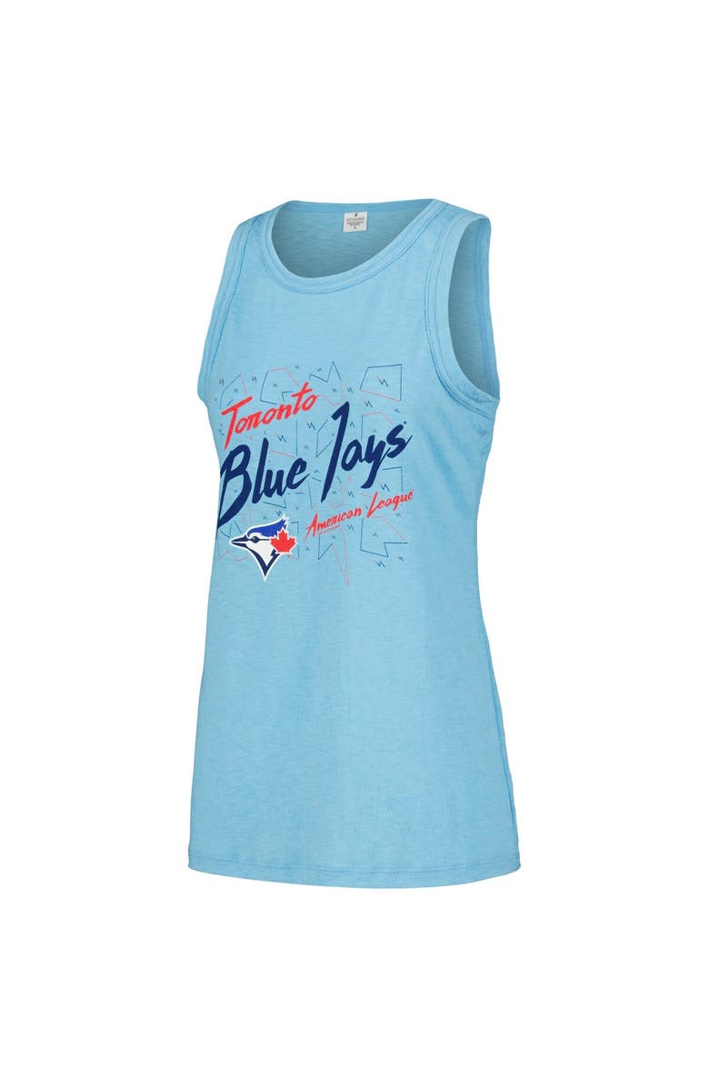 SOFT AS A GRAPE Women's Soft as a Grape Powder Blue Toronto Blue Jays Gauze High Neck Tank Top, Alternate, color, Powder Blue