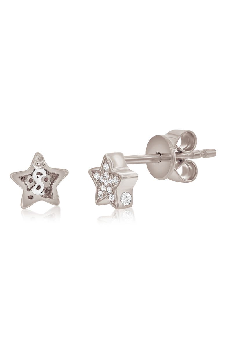 SUZY LEVIAN DIAMONDS 14K Gold Diamond Star Stud Earrings - 0.06 ct., Alternate, color, White