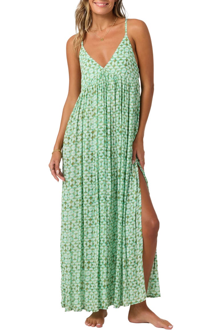 Saltwater Essentials Mel Maxi Dress, Main, color, PEACOCK GREEN