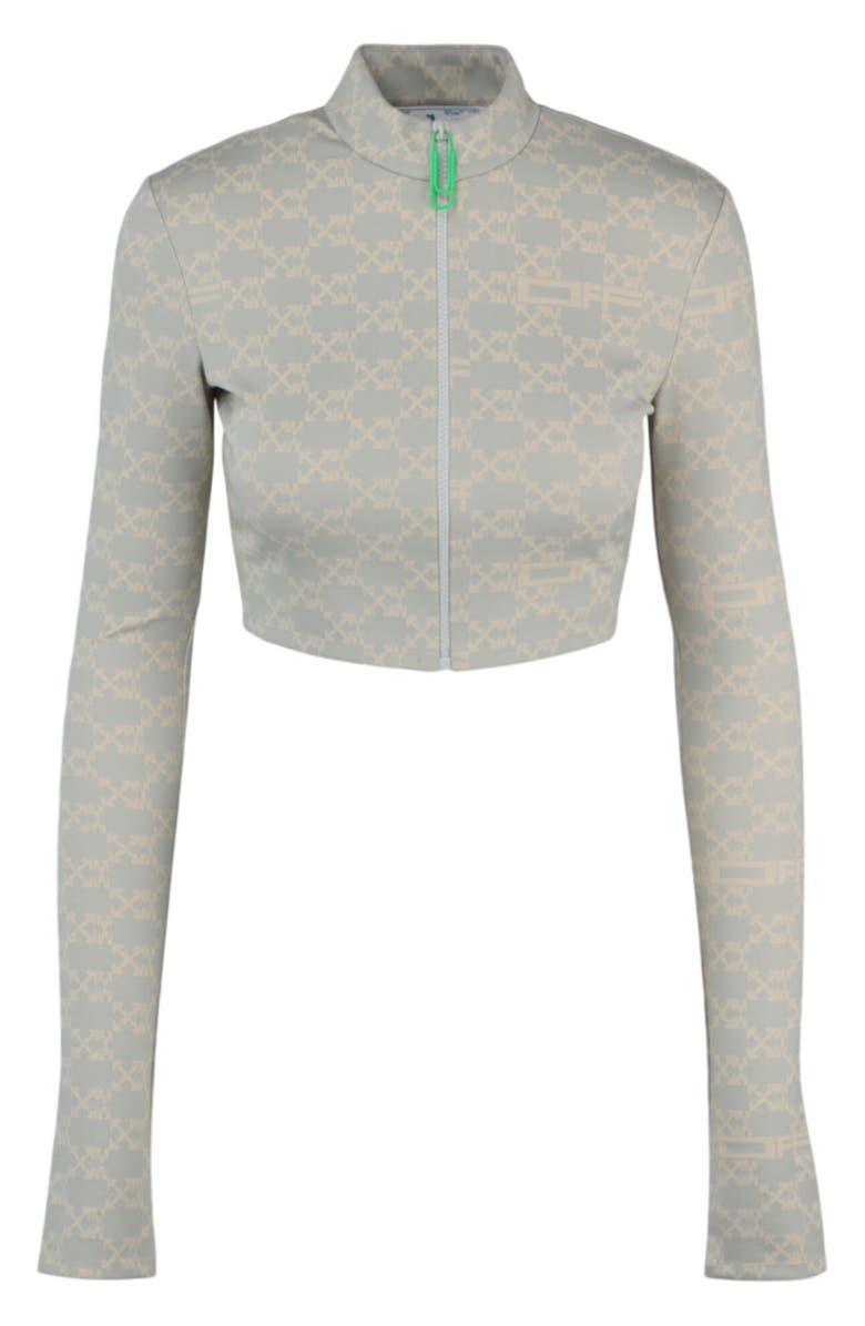 Off-White Monogram Crop Track Jacket, Main, color, 