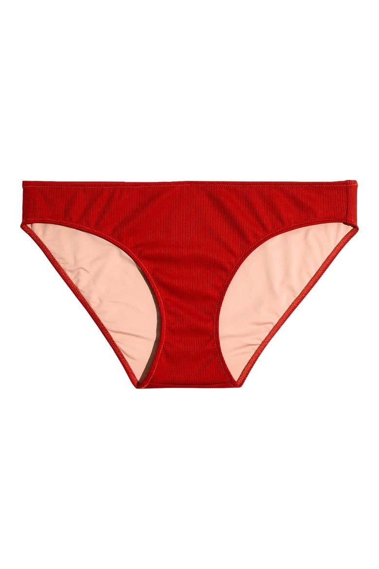 Second Wave Rib Classic Bikini Bottoms, Alternate, color, ETRUSCAN CLAY