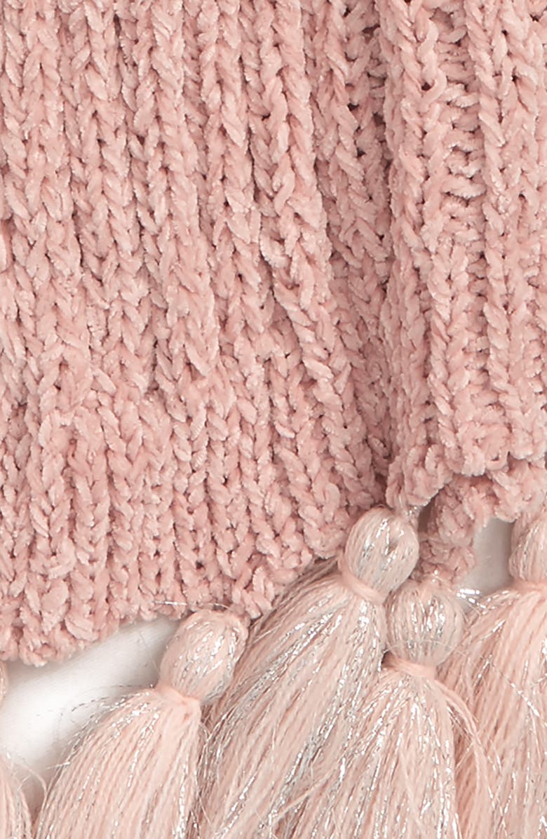 Leith Metallic Tassel Chenille Scarf, Alternate, color, 