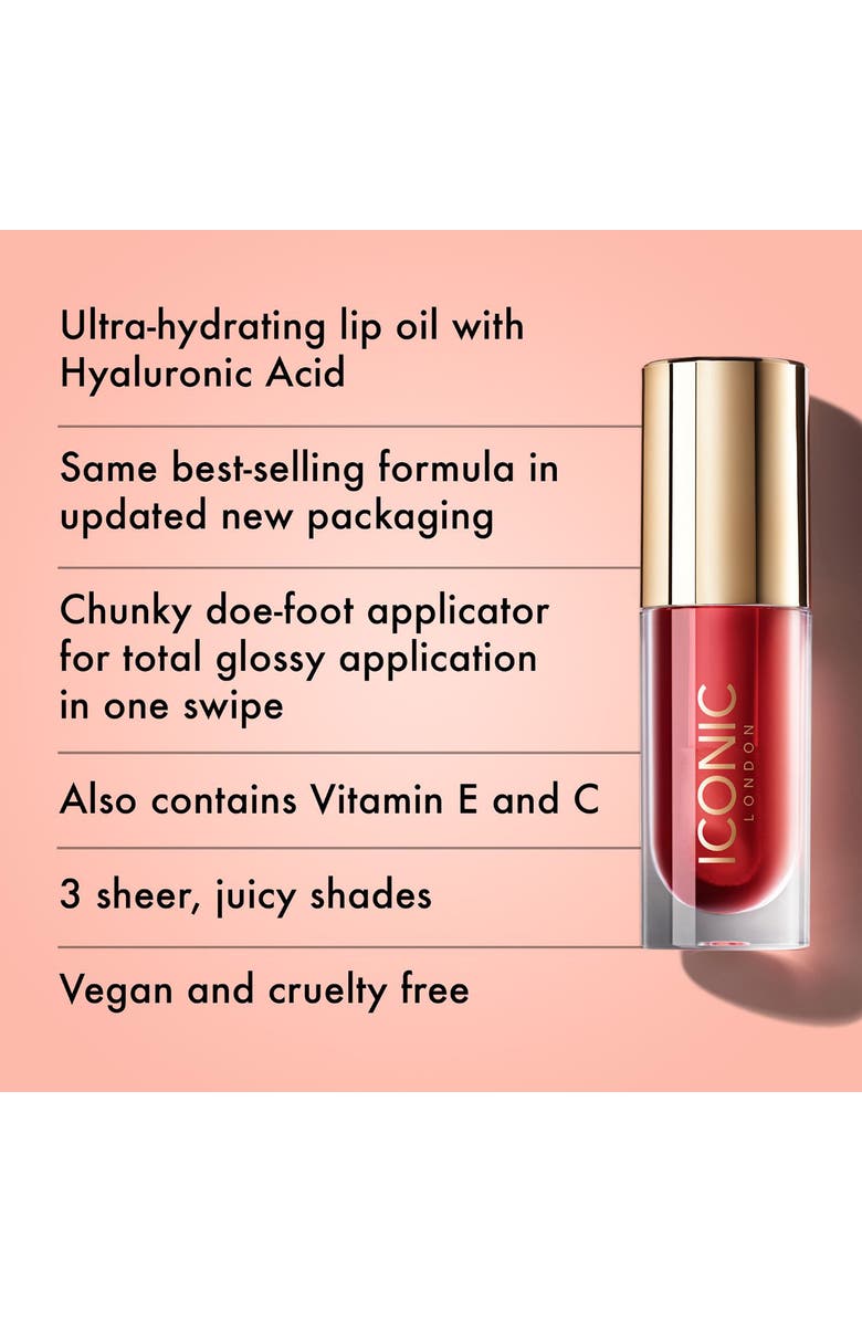 ICONIC LONDON Lustre Lip Oil, Alternate, color, Rose Riot
