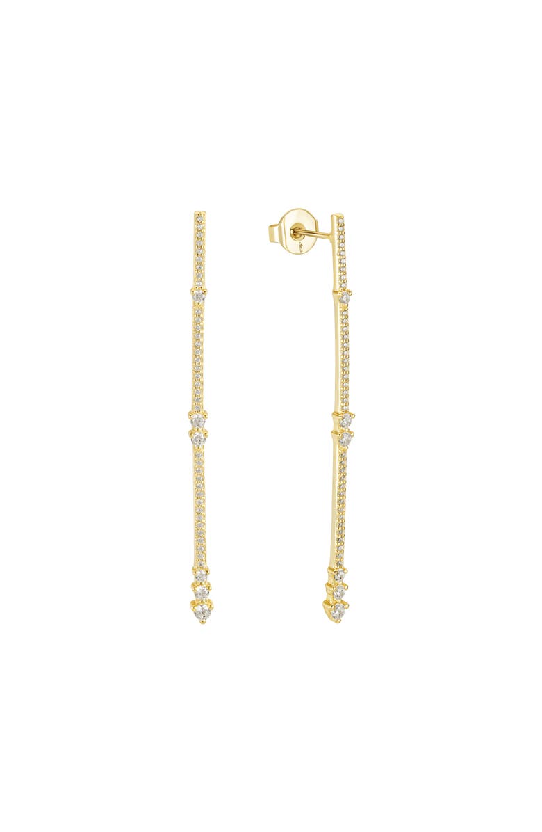 Untamed Petals Eternity Pave Linear Drop Earrings, Main, color, Gold