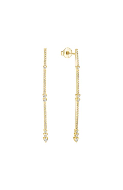Eternity Pave Linear Drop Earrings
