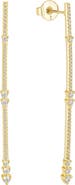 Untamed Petals Eternity Pave Linear Drop Earrings