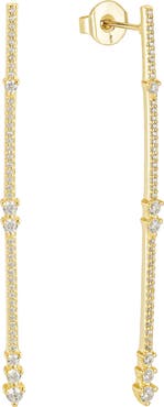 Untamed Petals Eternity Pave Linear Drop Earrings