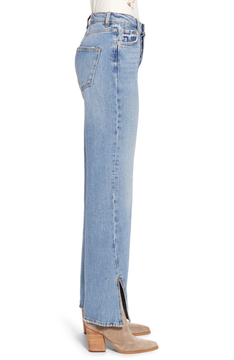 Free People We the Free High Waist Slit Hem Jeans, Alternate, color, 