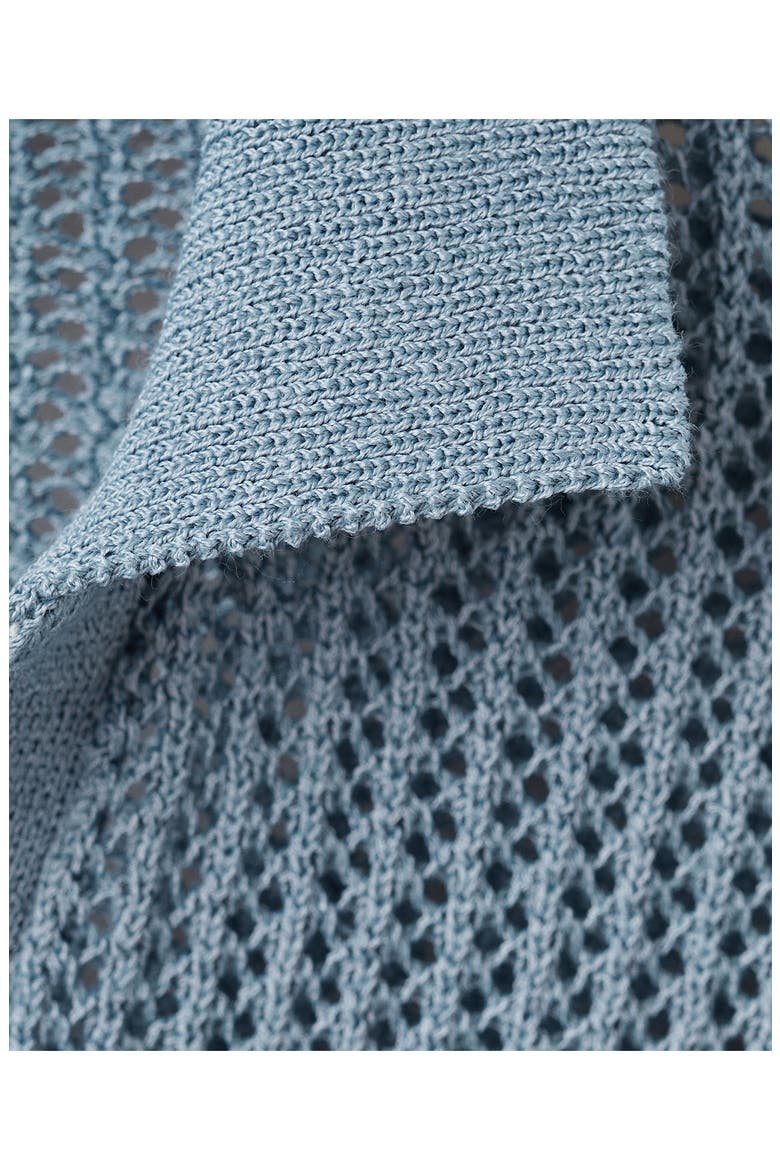 Stripe Open Stitch Polo, Alternate, color, SKY BLUE