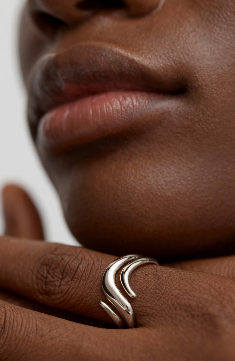 Monica Vinader Swirl Wrap Ring, Alternate, color, Sterling Silver