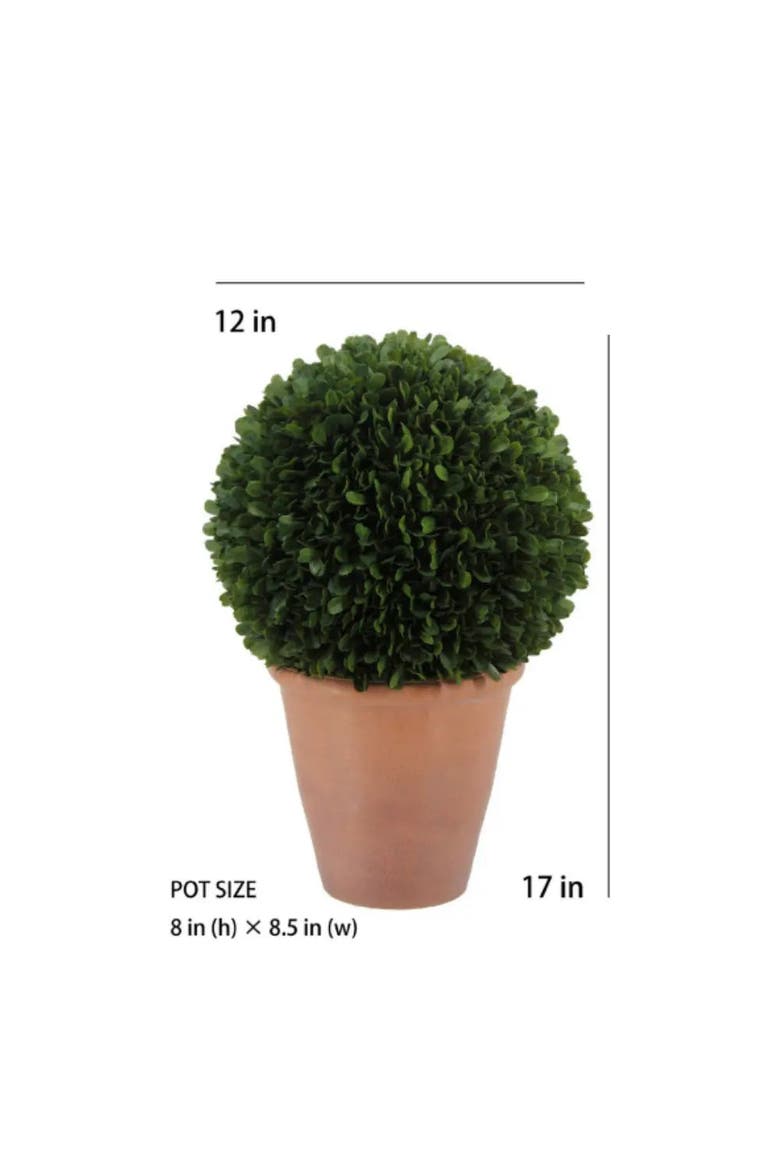 17" Artificial Boxwood Plant in Round Pot, Alternate, color, Green