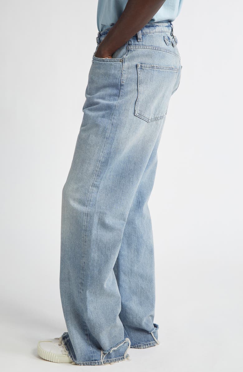 Maison Margiela Distressed Split Hem Five-Pocket Jeans, Alternate, color, Light Blue