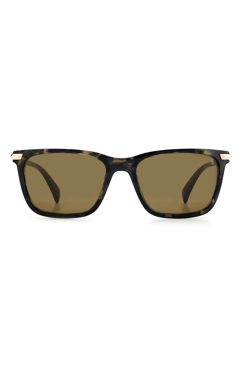 rag & bone 56mm Square Sunglasses, Main, color, Green Havana