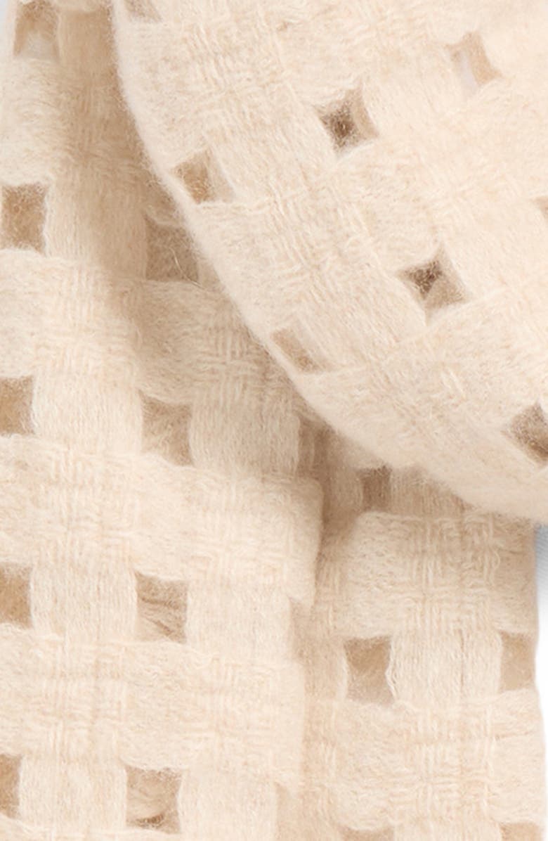 Lost Pattern Pixie Cashmere Scarf, Alternate, color, Off White