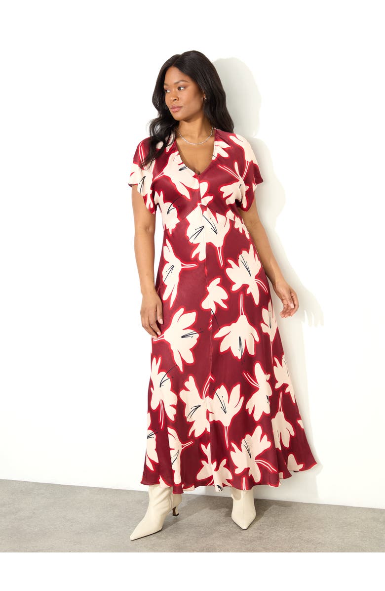 Live Unlimited Floral V Neck Maxi Dress, Main, color, Red Floral