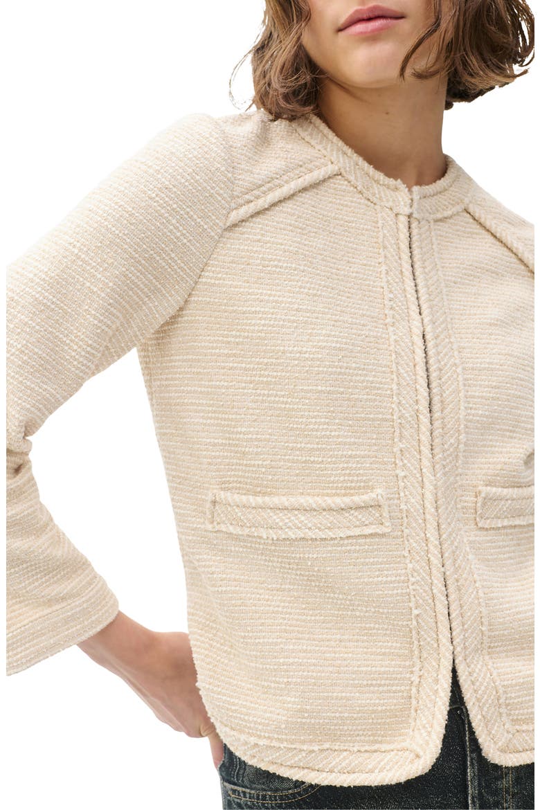 Clarice Cotton Blend Jacket, Alternate, color, CRM