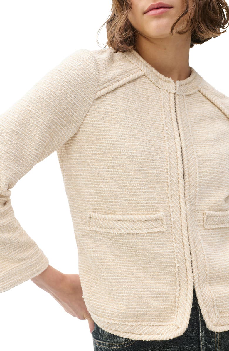 rag & bone Clarice Cotton Blend Jacket, Alternate, color, Cream