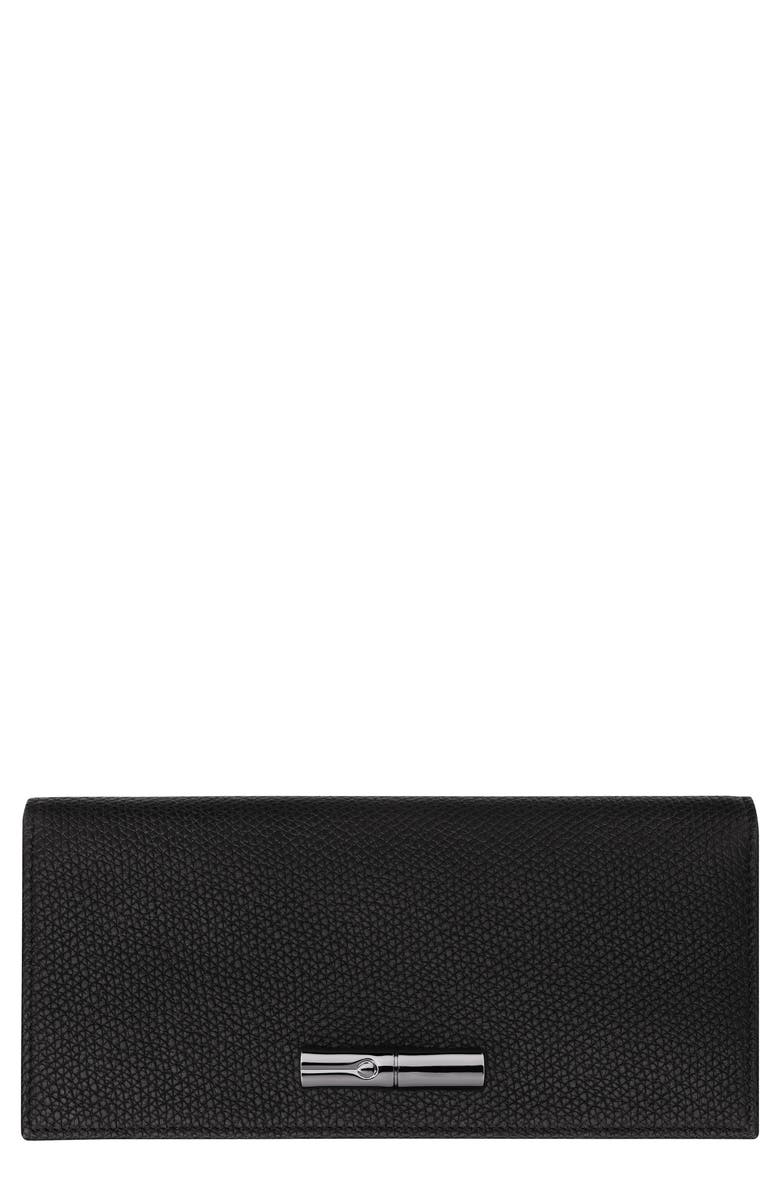 Longchamp Le Roseau Long Continental Wallet, Main, color, Black