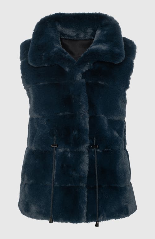 Lyla Grant Fur-free Rex Rabbit (faux Fur) Vest In Blue