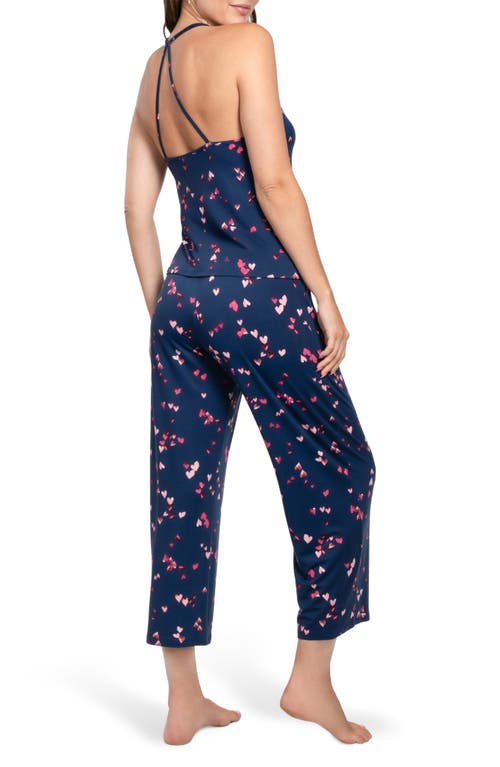 In Bloom By Jonquil Lace Trim Heart Long Pajamas In Blue