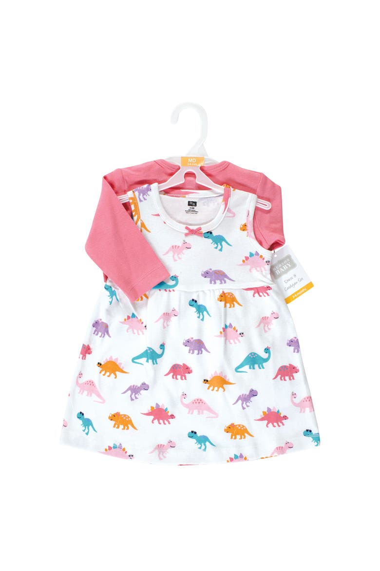 Cotton Dress and Cardigan Set, Alternate, color, Cute-A-Saurus