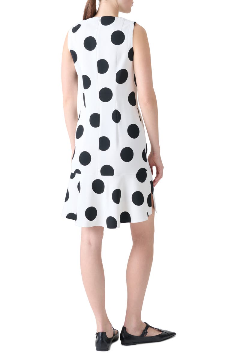 Akris punto Polka Dot Sleeveless Shift Dress, Alternate, color, Cream-Black