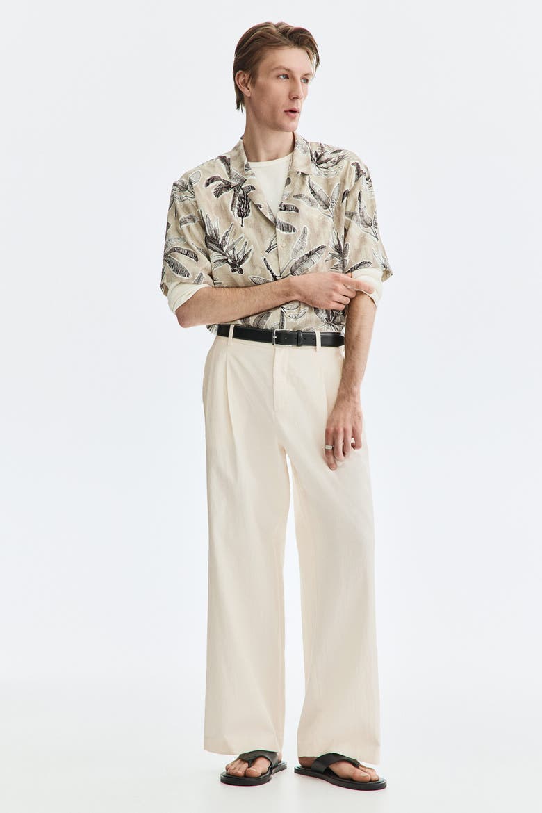 Loose Fit Wide Trousers, Main, color, Cream