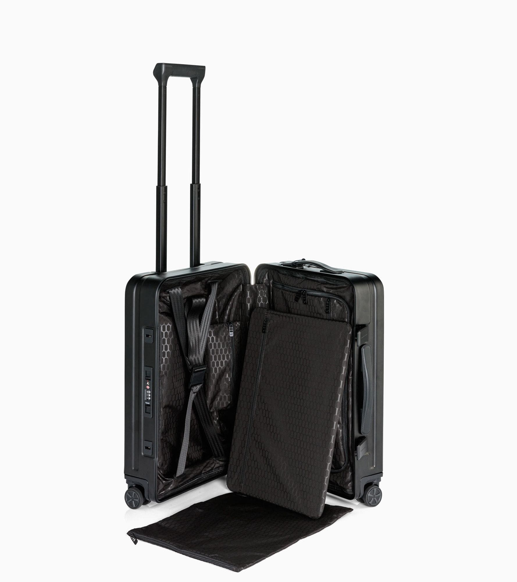 Porsche Design Roadster 21" Carry-on Aluminum Spinner, Alternate, color, Black