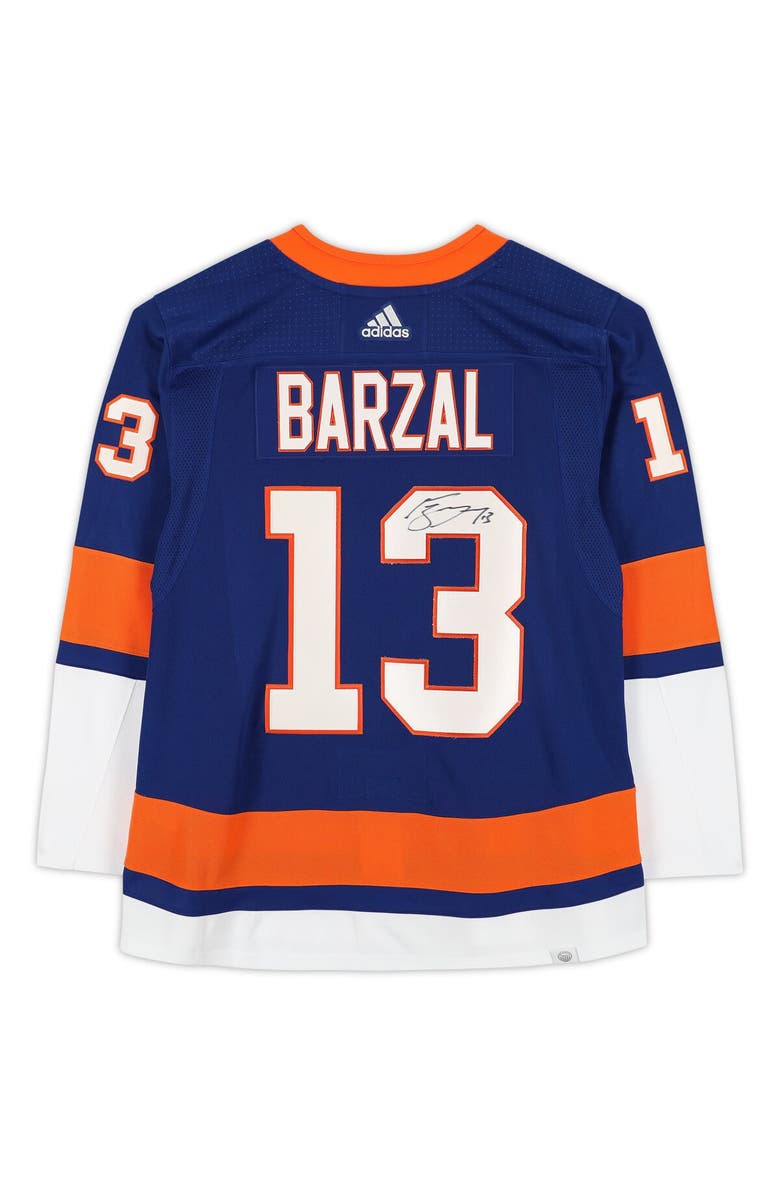 FANATICS AUTHENTIC Mathew Barzal New York Islanders Autographed Blue Adidas Authentic Jersey, Alternate, color, 