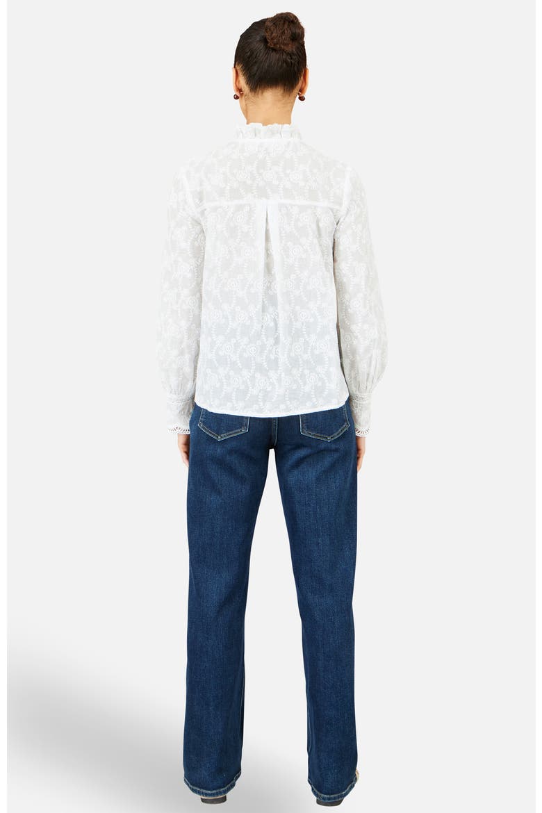 Lace Detail Cotton Blouse, Alternate, color, White