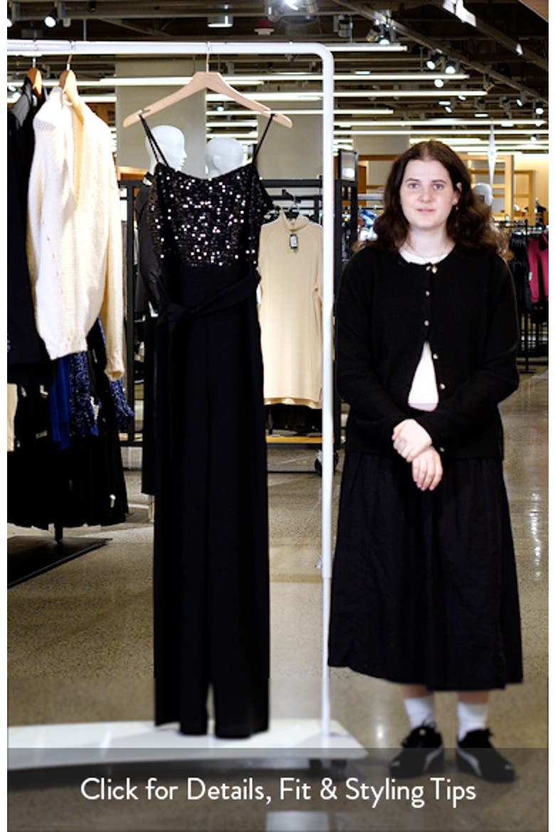 Sequin Square Neck Wide Leg Jumpsuit video
