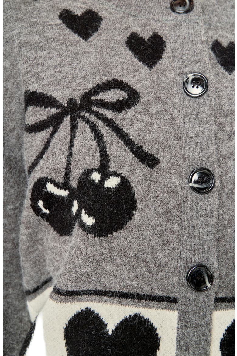 Cherry Heart Cardigan, Alternate, color, CHARCOAL MULTI