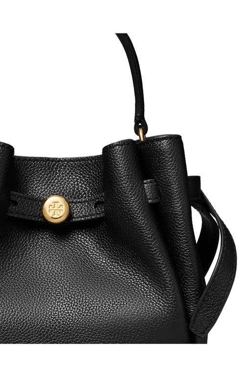 Tory Burch Mini Romy Suede Bucket Bag In Black