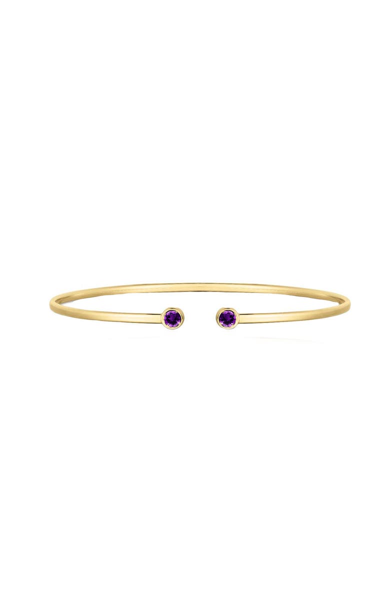 The Lovery Fine Jewelry Amethyst Open Cuff Bangle, Main, color, Amethyst