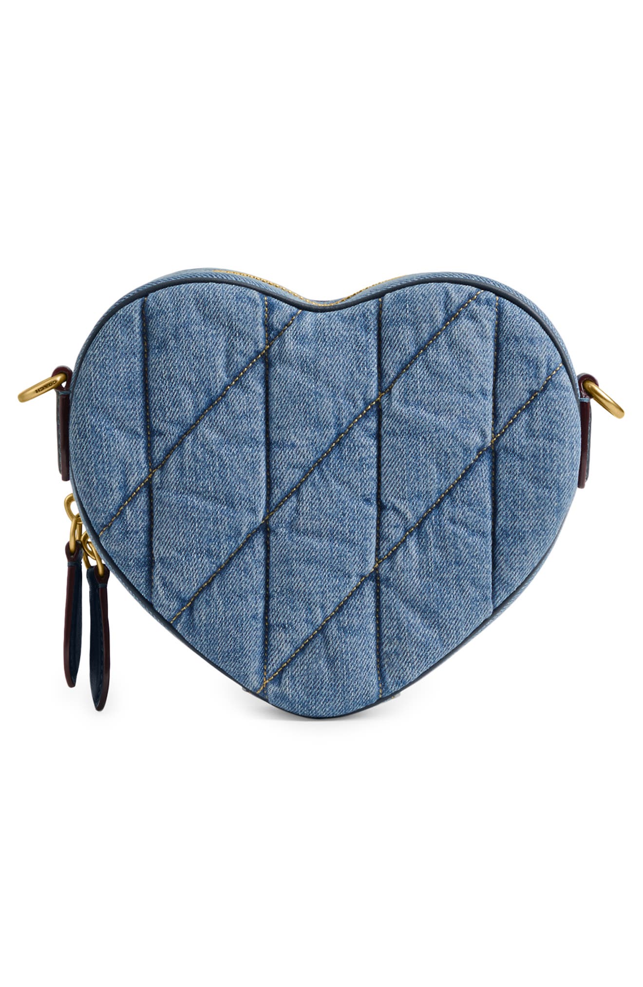 COACH Quilted Denim Heart Crossbody Bag, Alternate, color, 