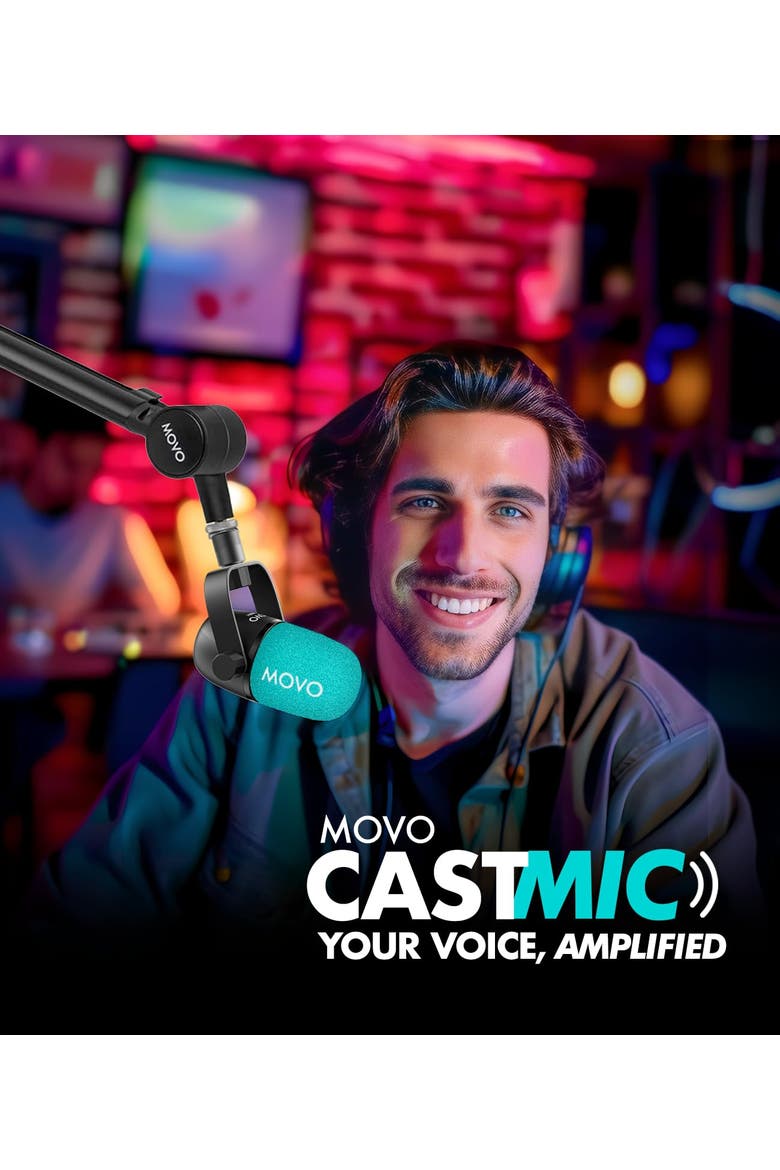 CastMic Dynamic XLR Podcast Microphone for PC, Gaming, Streaming, YouTube, and Musicians, Alternate, color, Black