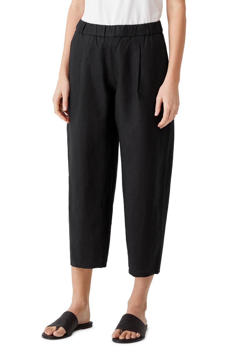Eileen Fisher Lantern Crop Organic Linen Pants, Main, color, 