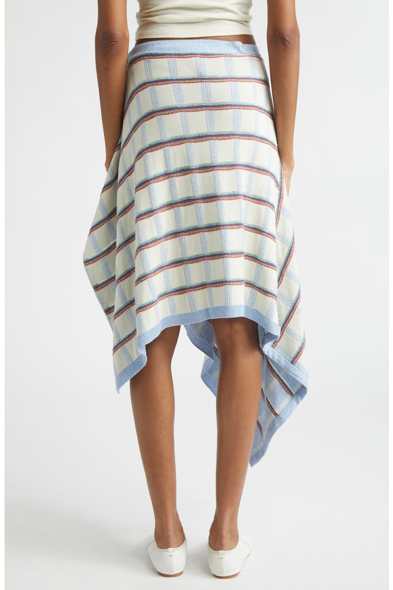 Check Jacquard Asymmetric Skirt, Alternate, color, IVORY