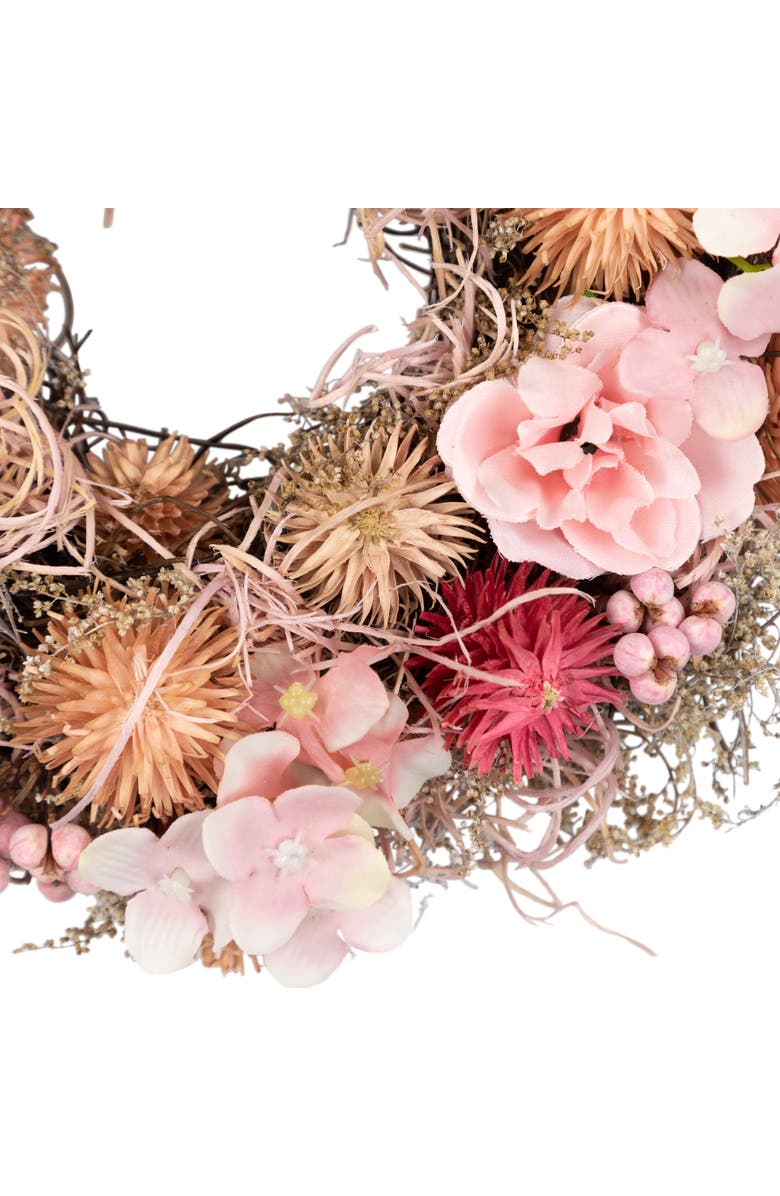 Northlight Mixed Floral Mini Artificial Spring Wreath - 10" - Pink, Alternate, color, Pink