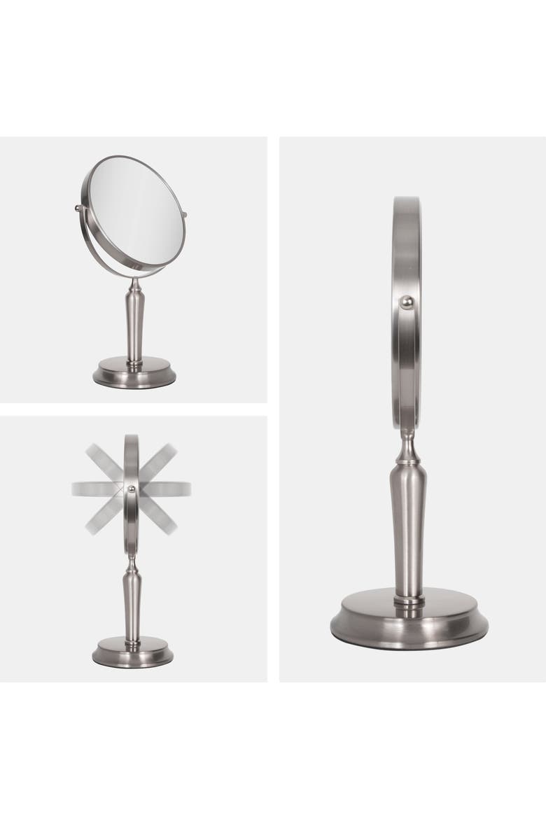 Anaheim Makeup Mirror with 5X/1X Magnification, Alternate, color, Satin Nickel