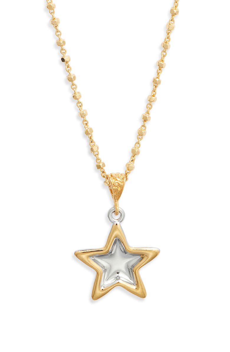 VIDAKUSH Duotone Star Pendant Necklace, Main, color, Gold