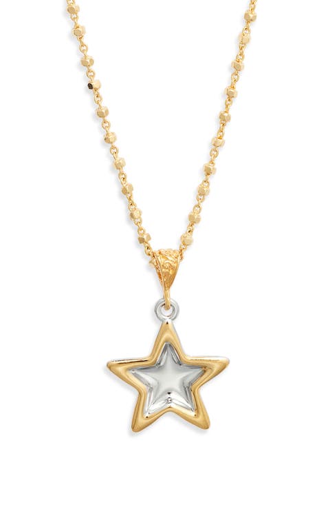 Duotone Star Pendant Necklace