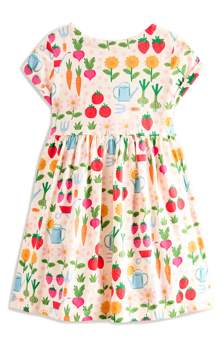 Mini Boden Kids' Garden Print Cotton Dress, Alternate, color,