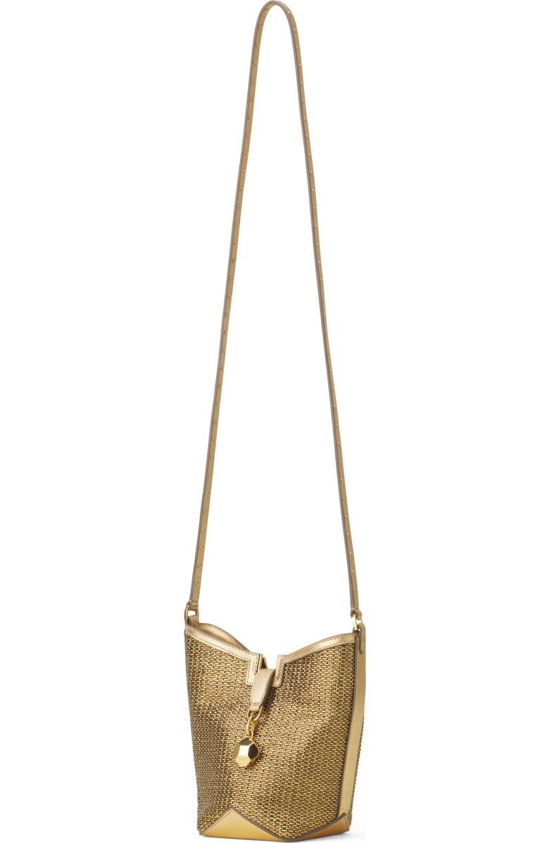 Lanvin Catch By Lanvin Bucket Bag In Raffia, Alternate, color, Gold/Black